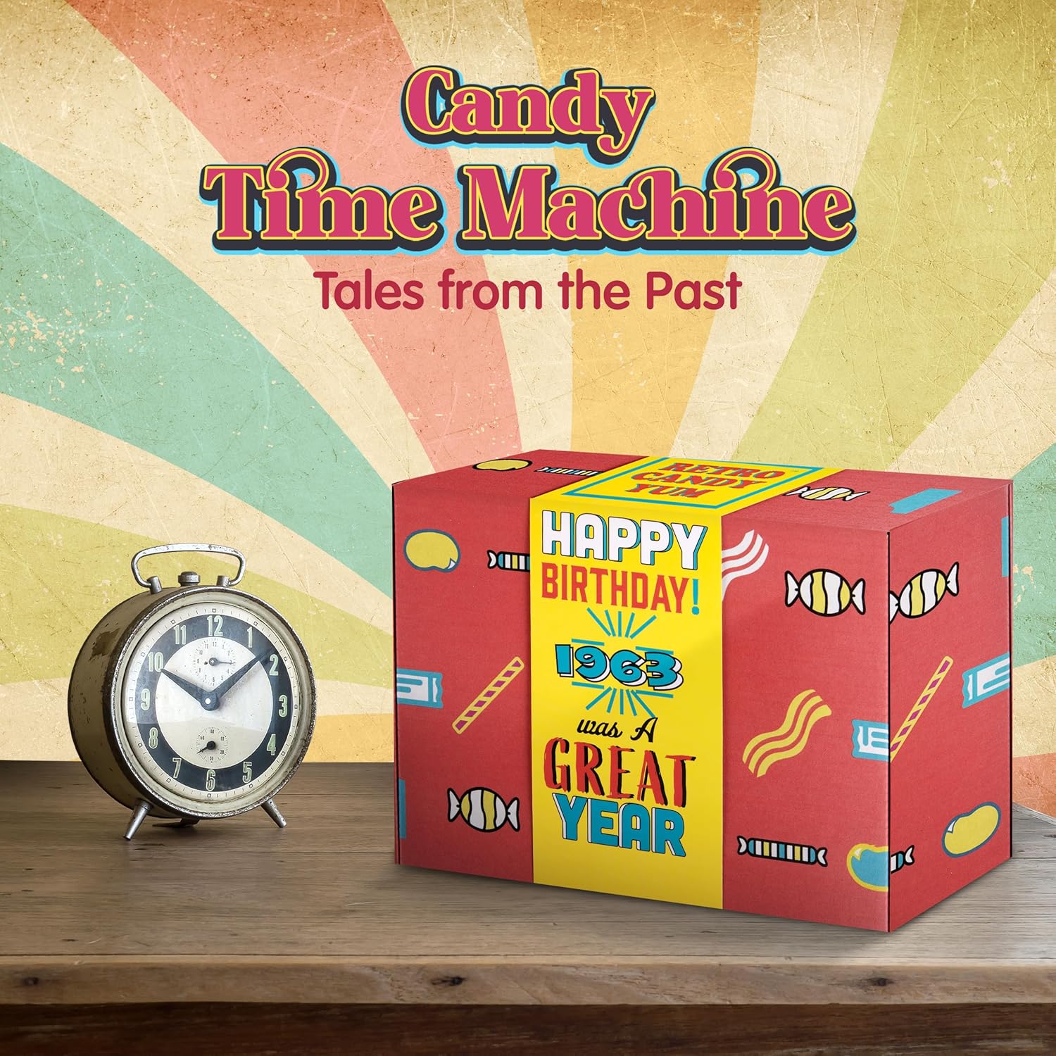 RETRO CANDY YUM ~ 1963 63rd Birthday Gift Basket Box of Nostalgic Candy From Childhood For 63 Year Old Man or Woman Born 1963 Jr