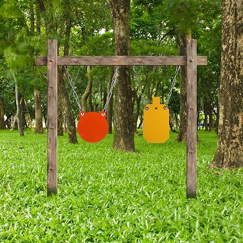 Miniatura 5 de Jenaai Objetivos de acero AR500 con kit de montaje de gong, objetivo de tiro reactivo de acero blindado grueso, objetivos de torso de acero blindado