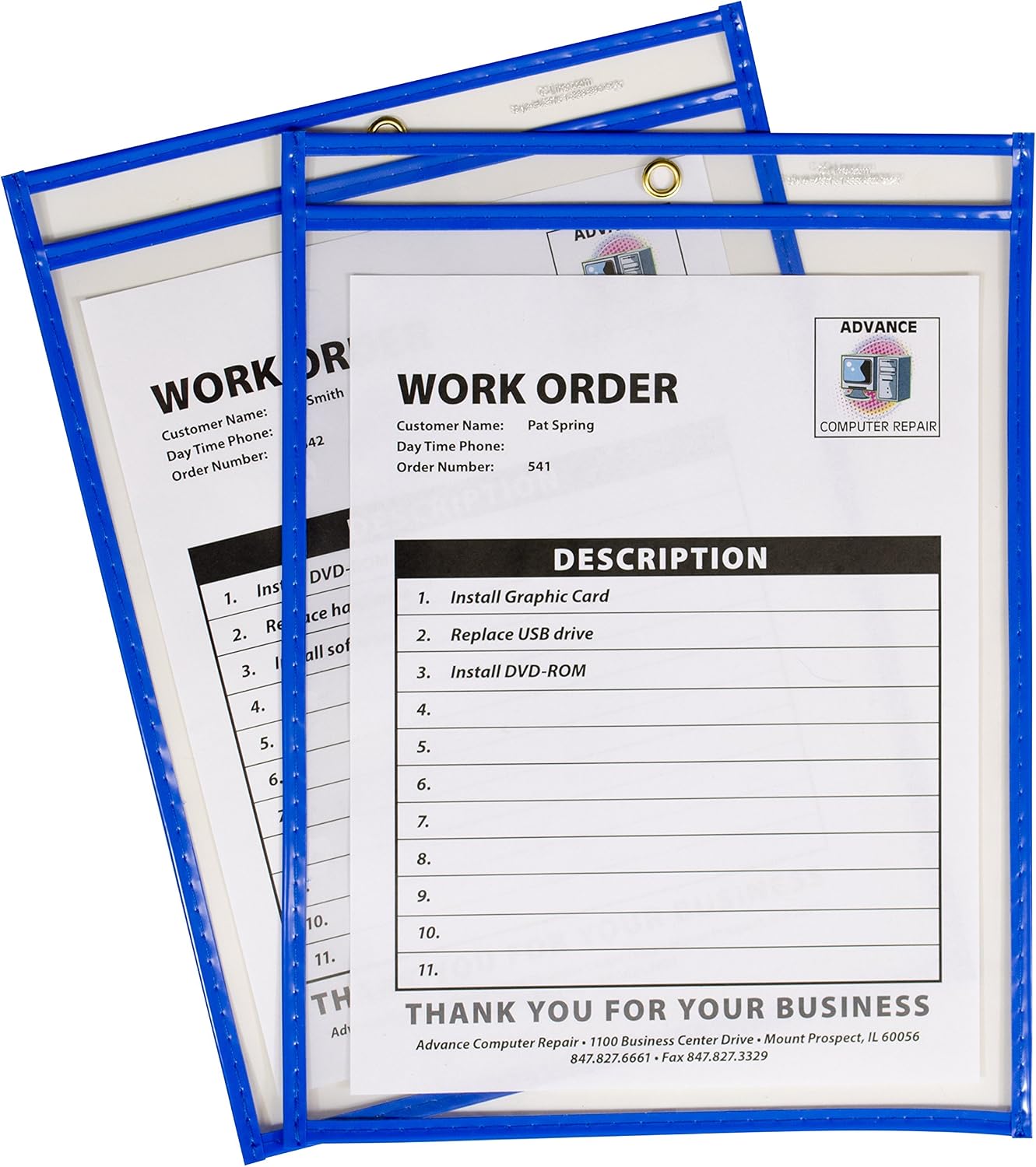 C-Line Neon Stitched Shop Ticket Holders, Red, Both Sides Clear, 9 x 12 Inches, 15 per Box (43914) (Pack of 5) image 4