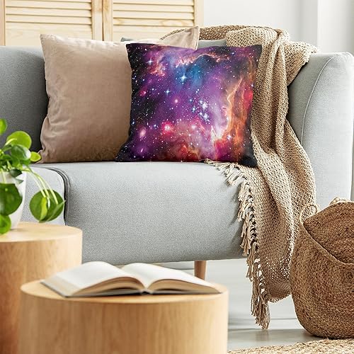 Miniatura 3 de Ambesonne Funda de cojín con diseño de galaxia, estrellas de nube de magallanes y colorido patrón de vista del universo cósmico, funda de almohada