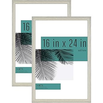 MCS Studio Gallery Movie Poster Frame 27x40 White Woodgrain, Vertical & Horizontal Wall Hanging Large Picture Frame for Photos, Artwork & Custom Posters (2-Pack)