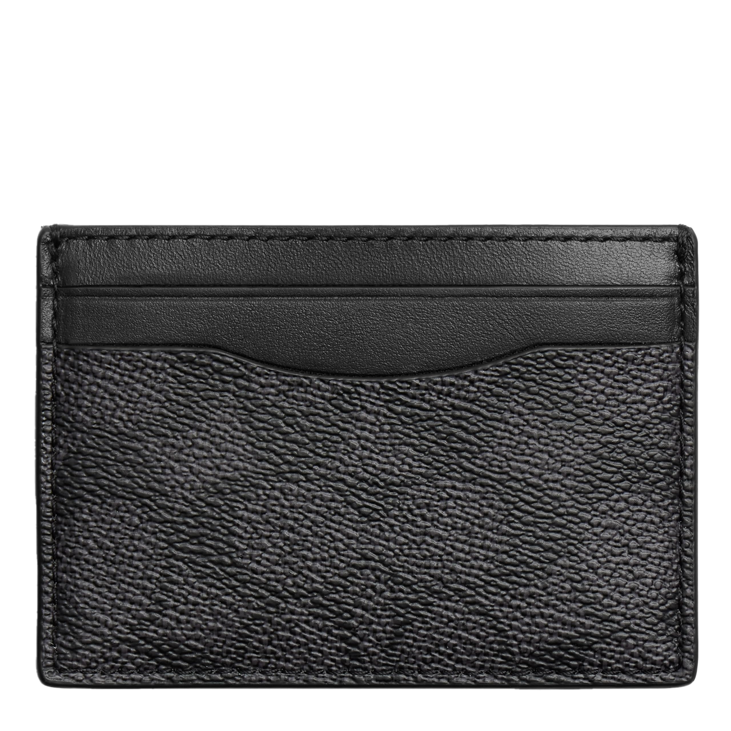 Coachmens Money Clip Card Case In Signature Canvas Charcoal One