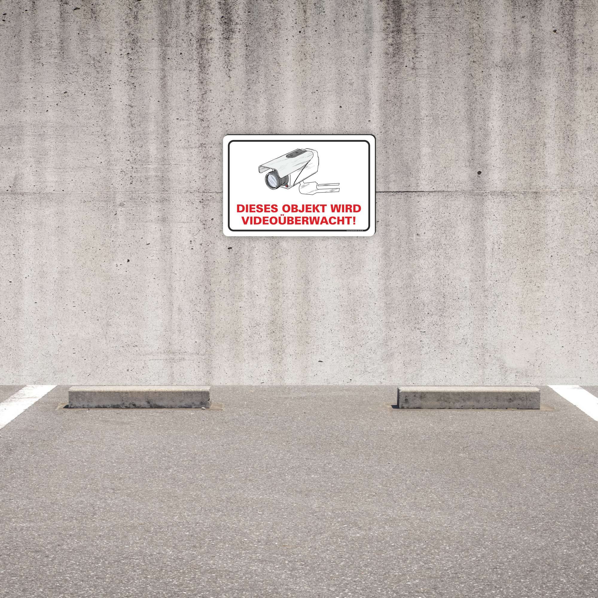 OBJEKT WIRD VIDEOÜBERWACHT vorgebohrtes Schild zum Markieren eines videoüberwachten Bereiches - Videoüberwachungsschild mit Bohrlöchern - (60x40cm SCHILD)