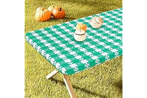4ft Fitted Rectangle Picnic Waterproof Tablecloth with Flannel Back