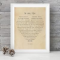 Vista 6 de The Beatles - In My Life - Music Wall Art Print, Song Lyrics Wall Decor For Music Room Decor, Studio Decor, Office Decor, Man Cave & Living Room