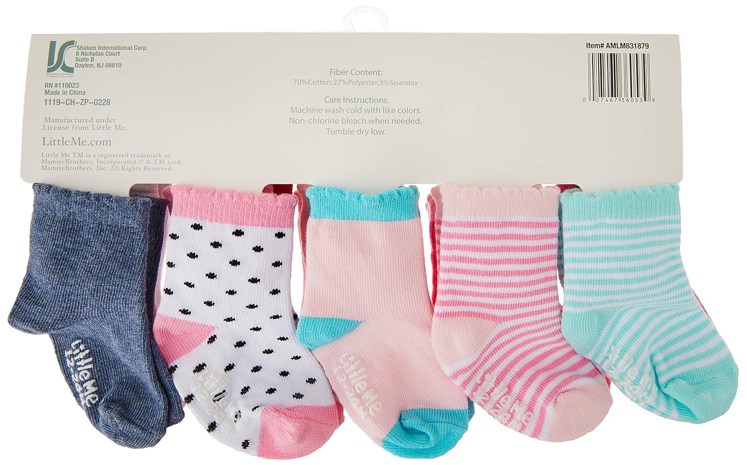 Little Me 20-Pack Newborn Baby Infant & Toddler Girls Socks, 0-12/12-24 Months, Assorted Size Pack, Multi: Baby