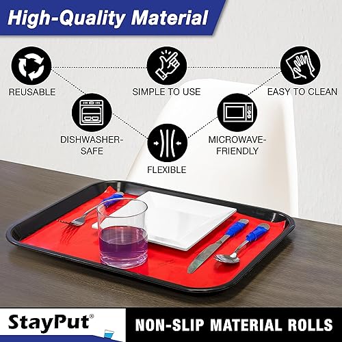Miniatura 2 de Stay Put Rollo de material antideslizante, 16 pulgadas x 1 yarda, forro de agarre cortado a tamaño para ayuda diaria para mesa, cajón, manualidades,