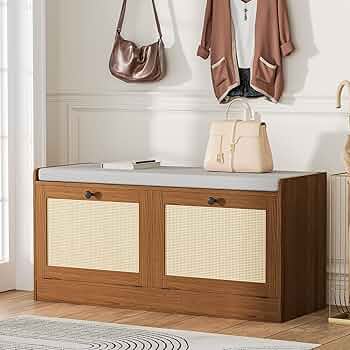 Amazon.com: MHOM Rattan Shoe Bench for Entryway, Hallway and