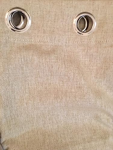 Miniatura 6 de Ikiriska Cortina de lino sintético oscurecimiento  65% opaca sólida gruesa extra larga hecha a medida, ojales superiores de 10 a 24 pies, gris,