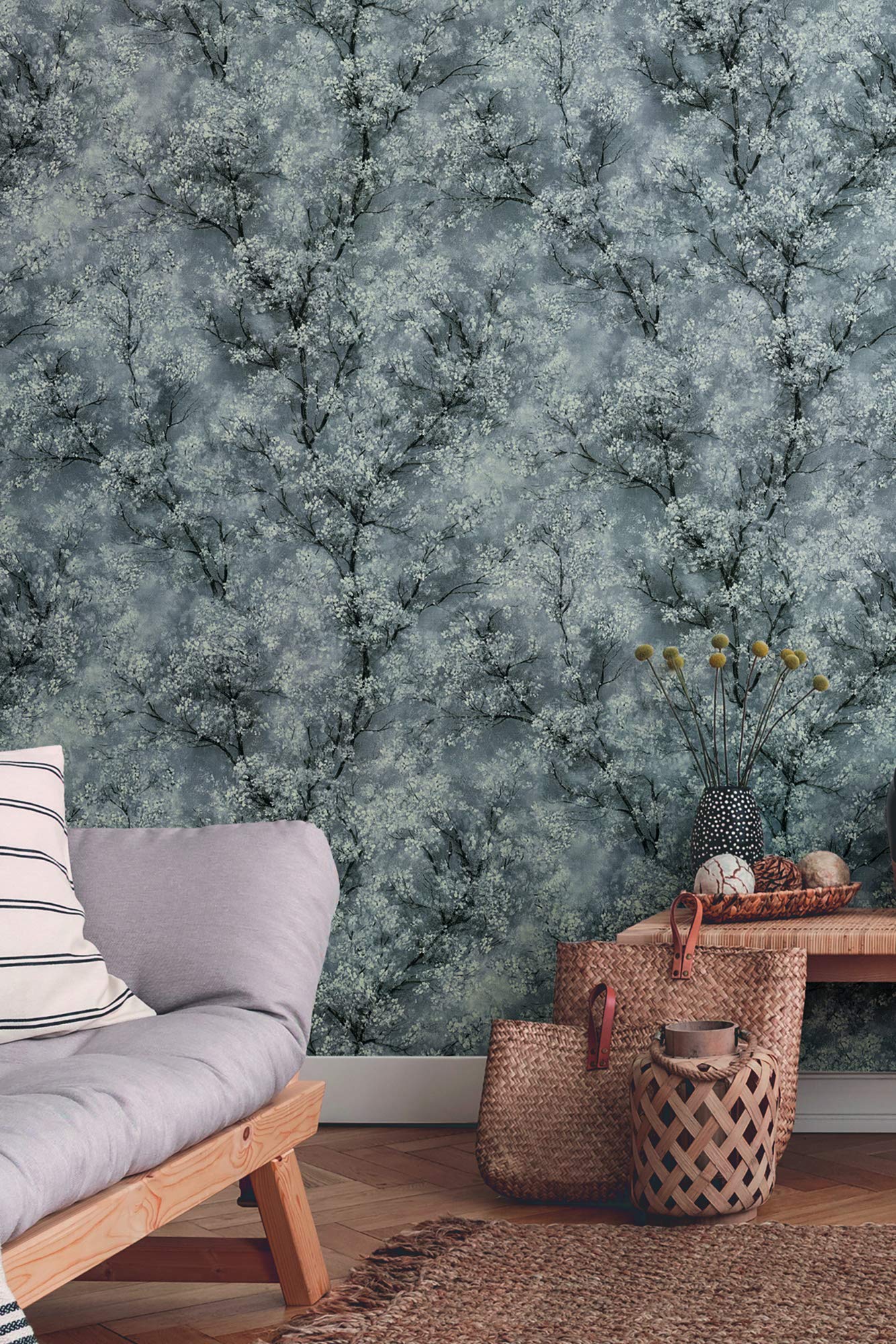 Livingwalls Papier Peint Intissé New Walls Cosy & Relax 10,05 M X 0,53 M Bleu Vert Blanc 374203 37420-3