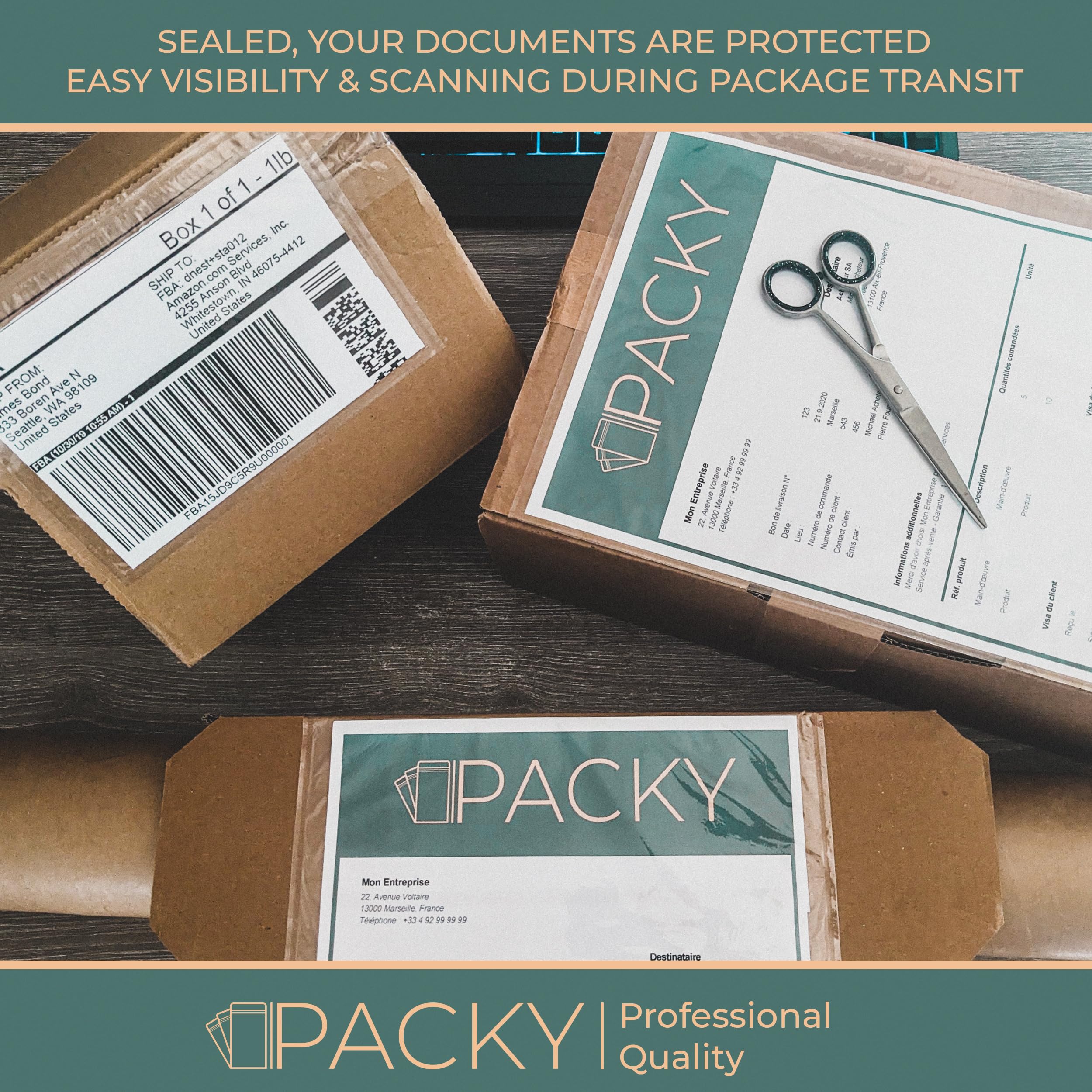 Self-Adhesive Delivery Note Bags - Document Bag Package A6 A5 A4 Or DL - Transparent Mailing Bags - Documents Enclosed - Inch Document Bag - A6 | 165 X 122 Mm - View #3