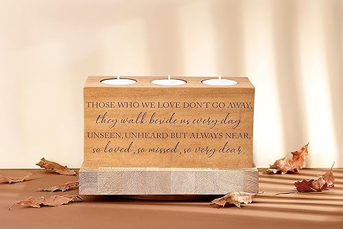Miniatura 6 de Regalo de duelo por condolencia por pérdida de un ser querido, portavelas conmemorativos, recuerdo de madera hecho a mano con poema, condolencia por
