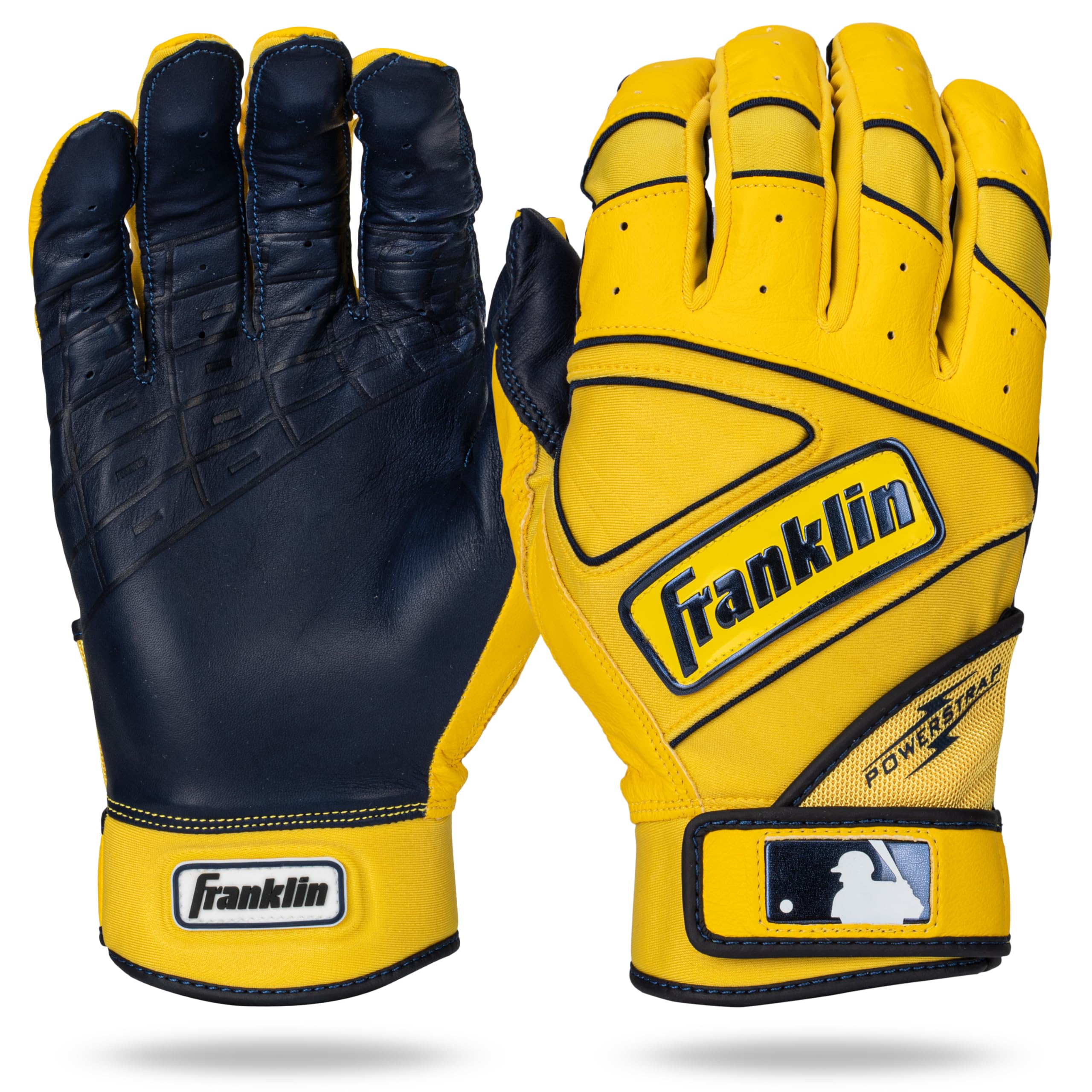 Franklin Sports MLB Baseball Batting Gloves - Powerstrap Adult + Youth Batting Gloves - Men's + Women's Baseball + Softball Batting Gloves - Boys + Girls Batting Gloves