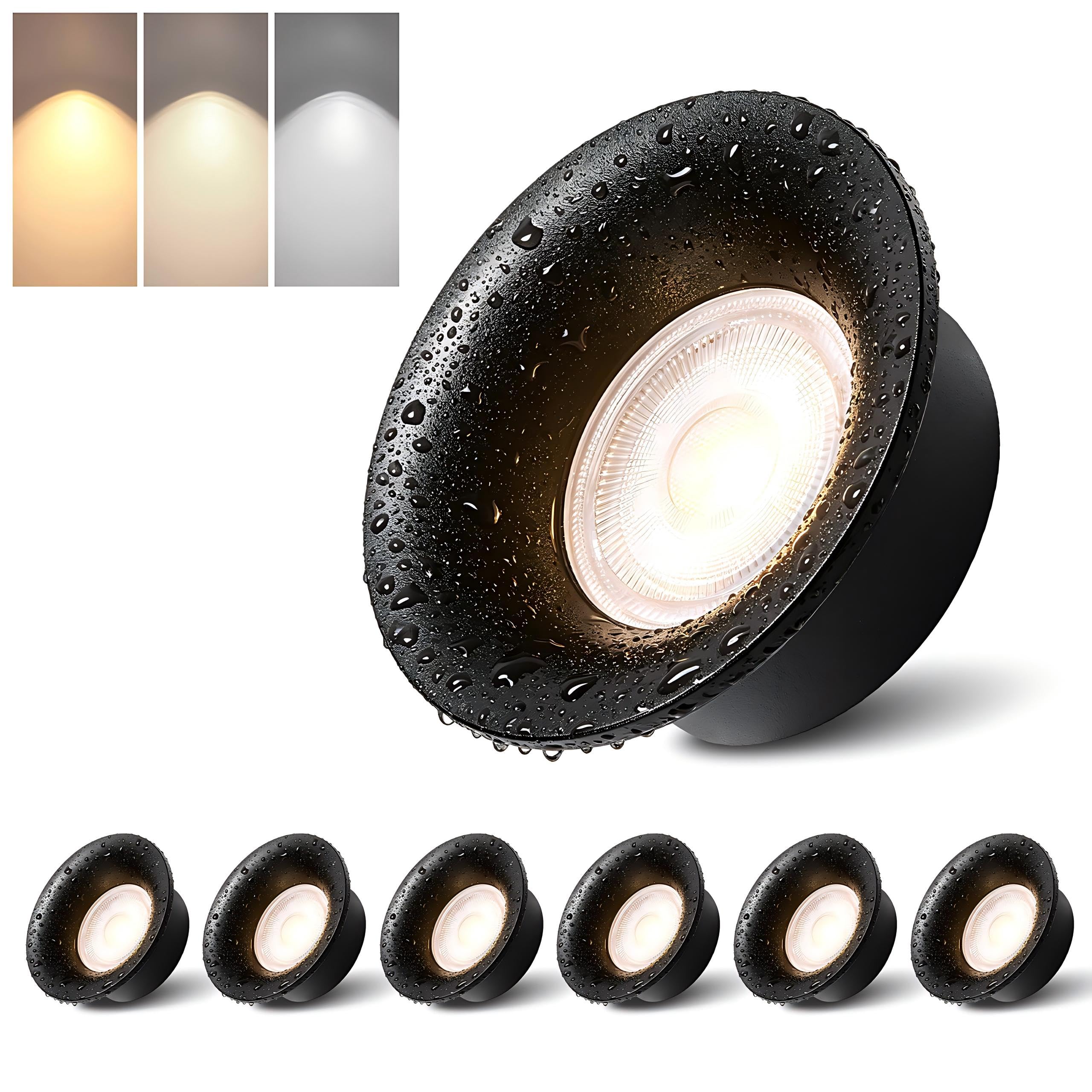 6er LED Einbaustrahler 230V Dimmbar 5W 3CCT IP44 Deckenspots | LED Spots Einbauleuchten 550lm CRI90+ Warmweiß Neutralweiß Kaltweiß für Küche Wohnzimmer Flur ohne Trafo Ø75mm