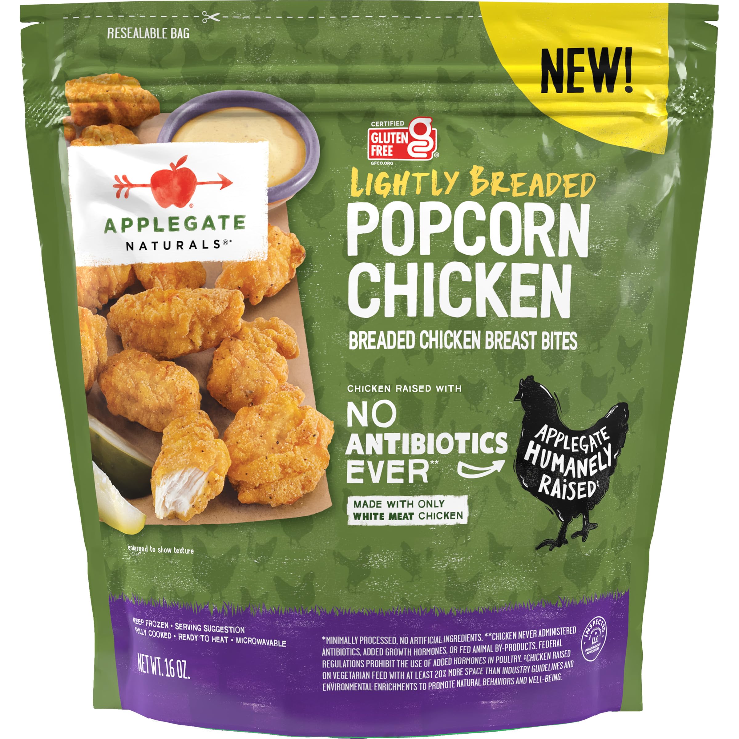 Applegate, Lightly Breaded Popcorn Chicken, 16oz