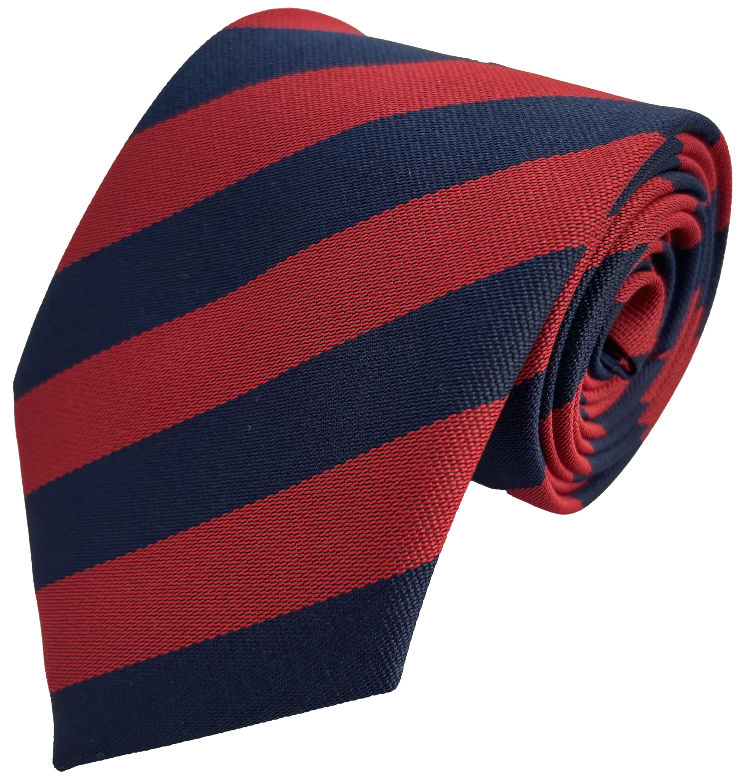 Great British Tie Club School Ties (23 Block Stripe Colour Variations) (Red & Navy)