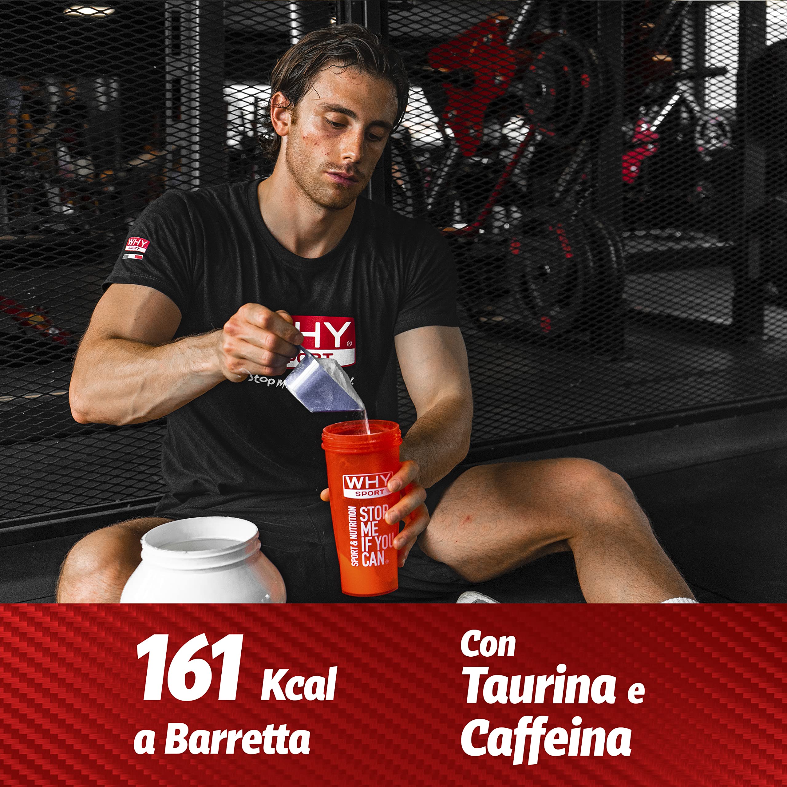 WHY SPORT FORGED BAR - Pre Workout - Barretta Proteica Energetica con Caffeina e Taurina - Gusto Cioccolato Fondente - 40 gr - 24 Pezzi