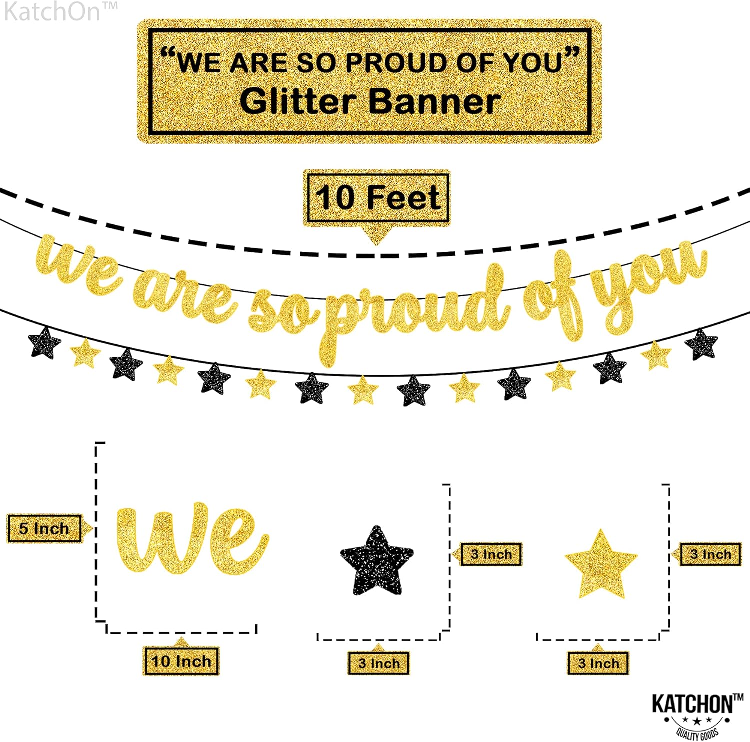 KatchOn, We are So Proud of You Banner - 10 Feet No DIY | Glitter Grad Banners, Graduations Garland, 2026 Graduation Decorations | We are Proud of You Banners, 2026 Graduation Party Decorations