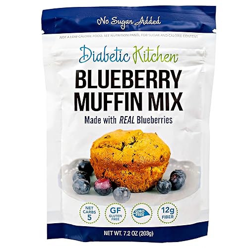 Mezcla de muffins de arándanos bajos en carbohidratos para cocina diabética sin azúcar añadida comida para el desayuno con fibra de 042oz sin OMG