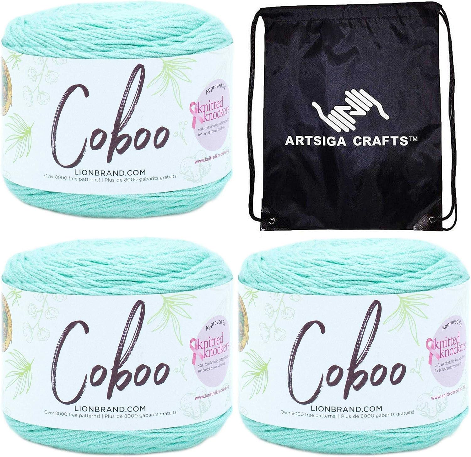 Lion Brand Knitting Yarn Coboo Yarn Lichen 835173 (3Skeins) Same Dye Lot DK Light Worsted 3