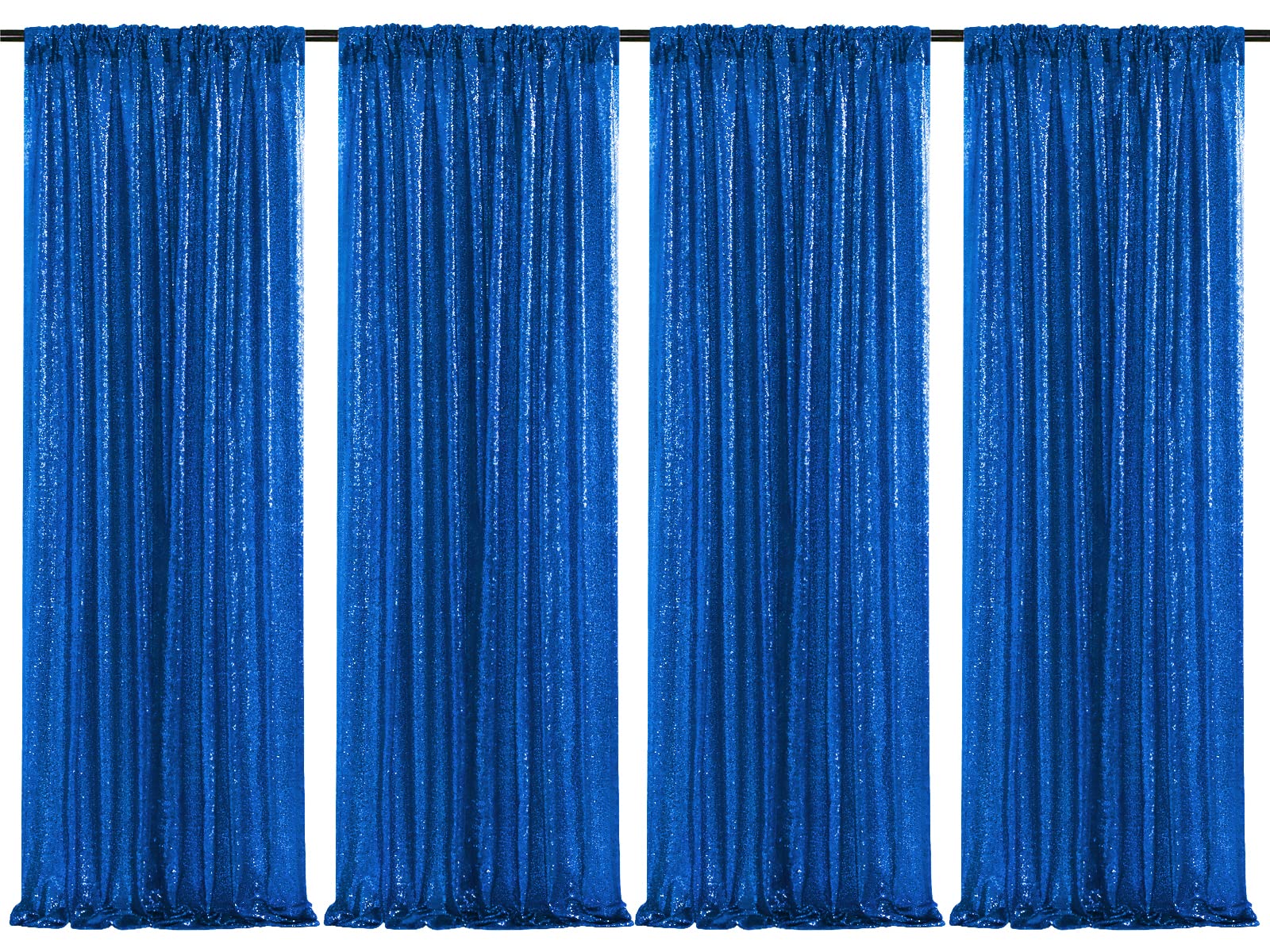2 Pieces Gold Sequin Backdrop Curtain Panels Stage 2FTx8FT Party Wedding Background Drapes — view 11