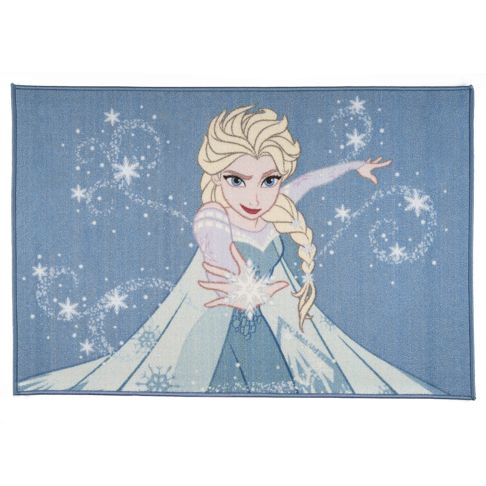 Disney Home Tappeto da gioco per bambini, con licenza ufficiale, per la cameretta dei bambini, antiscivolo, lavabile in lavatrice, motivo tappeto Disney Frozen, 80 x 120 cm
