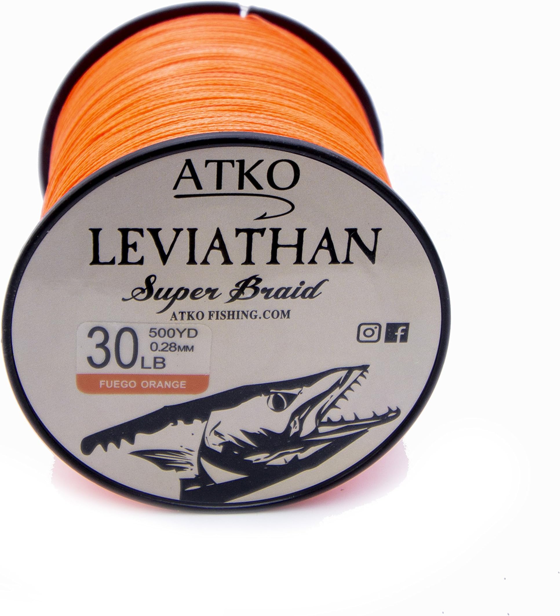 Atko Leviathan Braided Fishing Line- Premium Performance Super Braid 8-100lb 125yds/500yds/1000yds