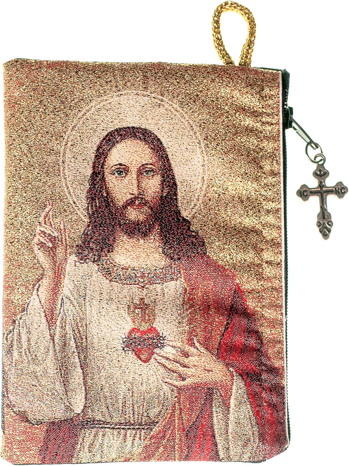 Intercession Tapestry Sacred Heart Rosary Pouch Keepsake