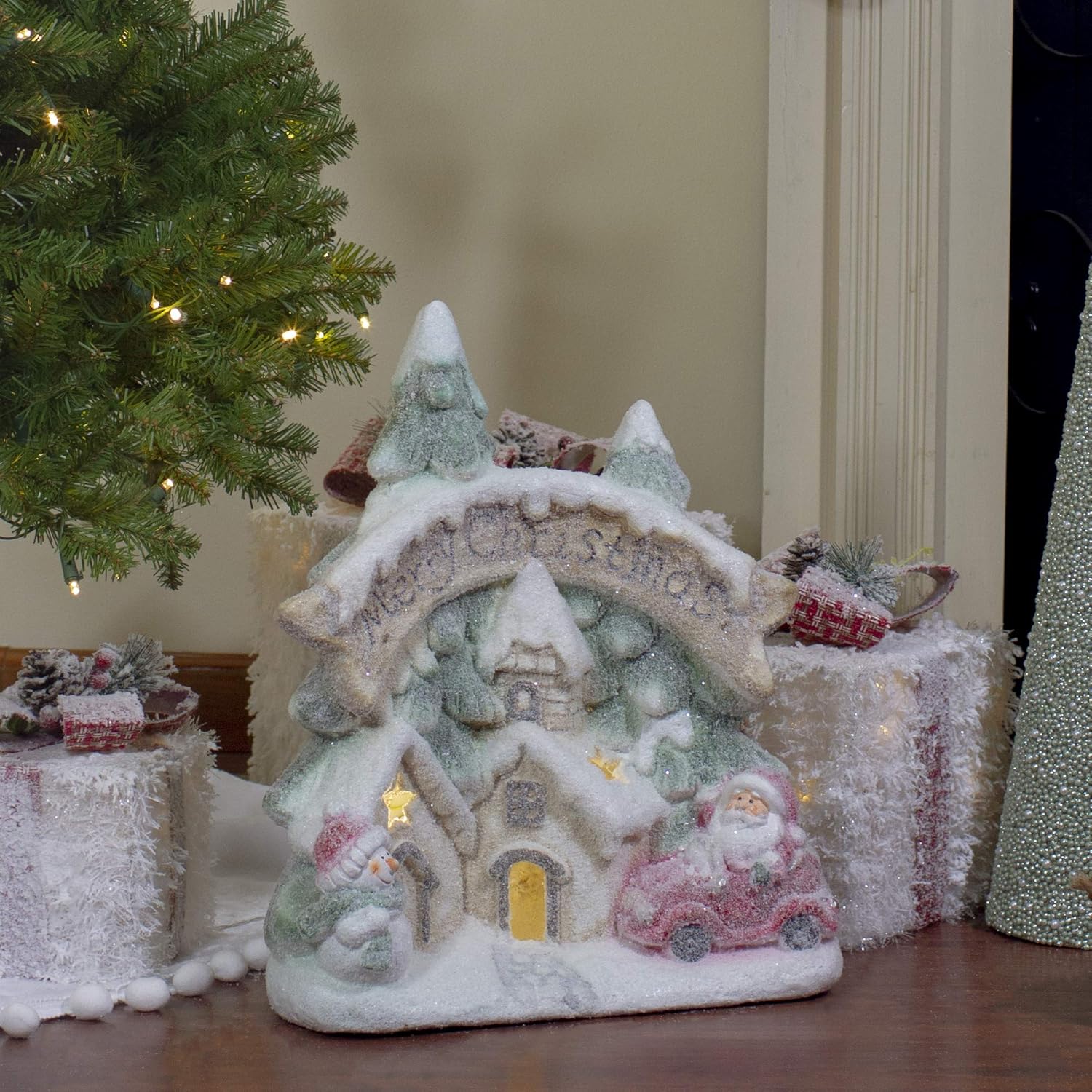 Northlight LED Lighted Snowy Winter Village Merry Christmas Decoration - 16.5"