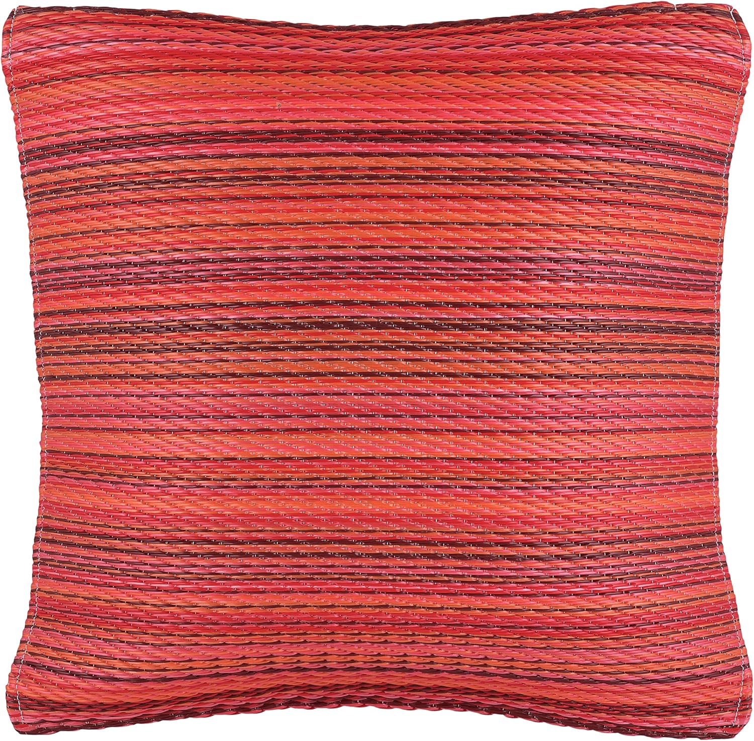 Fab Habitat Outdoor Premium Recycled Plastic Pillow - Waterproof, Fade Resistant - Striped - Patio, Porch, Deck, Balcony - Cancun - Sunset - 20" x 20"