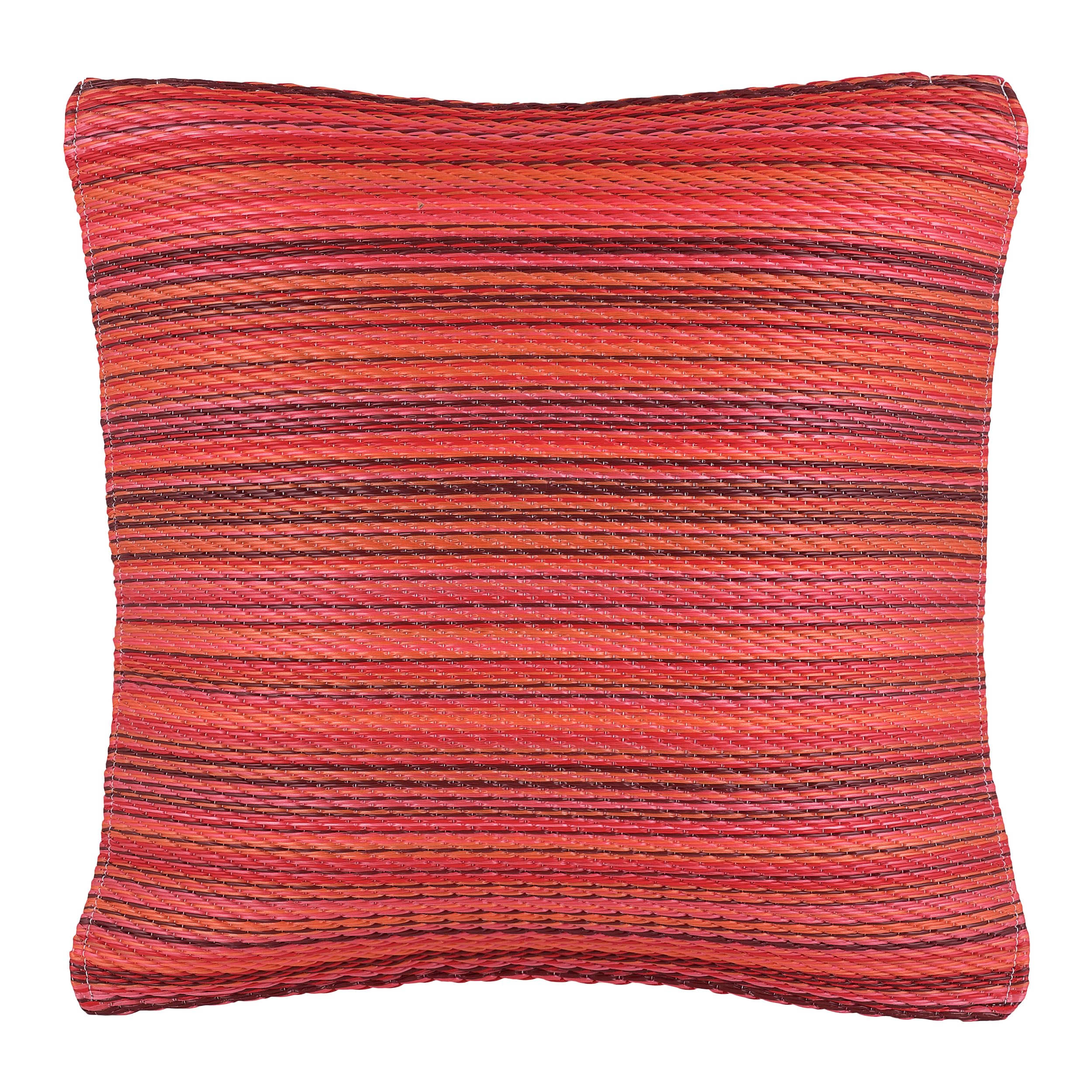 Fab Habitat Outdoor Premium Recycled Plastic Pillow - Waterproof, Fade Resistant - Striped - Patio, Porch, Deck, Balcony - Cancun - Sunset - 20" x 20"