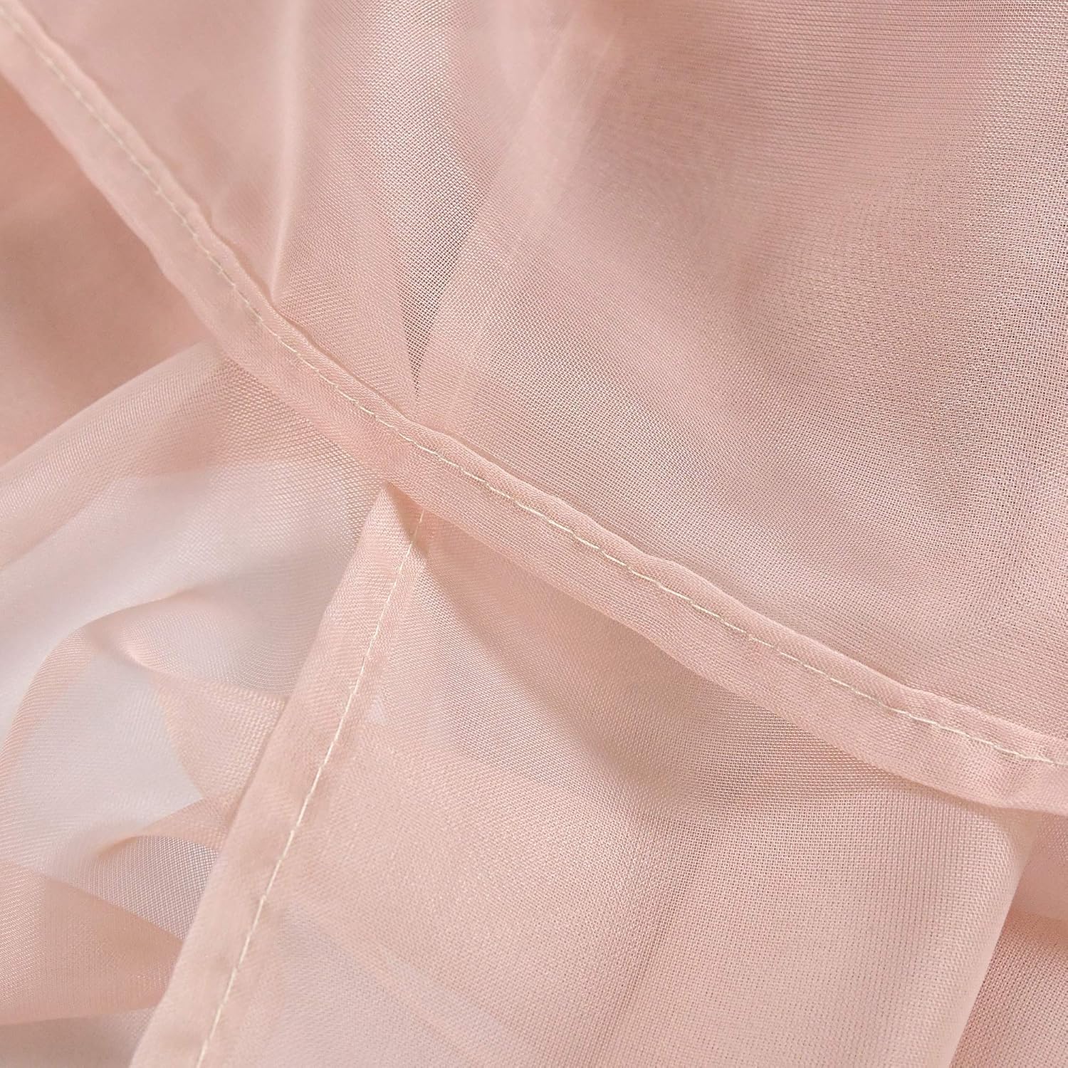 DONREN 2 Panels Solid Color Blush Pink Sheer Curtains Elegant Rod Pocket Window Voile Panels Drapes for Bedroom Living Room (52X95 Inches)