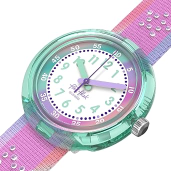 Flik Flak Girl Kids Watch Casual Pink Bio-sourced Quartz Waterproof FLIP IT Pink!