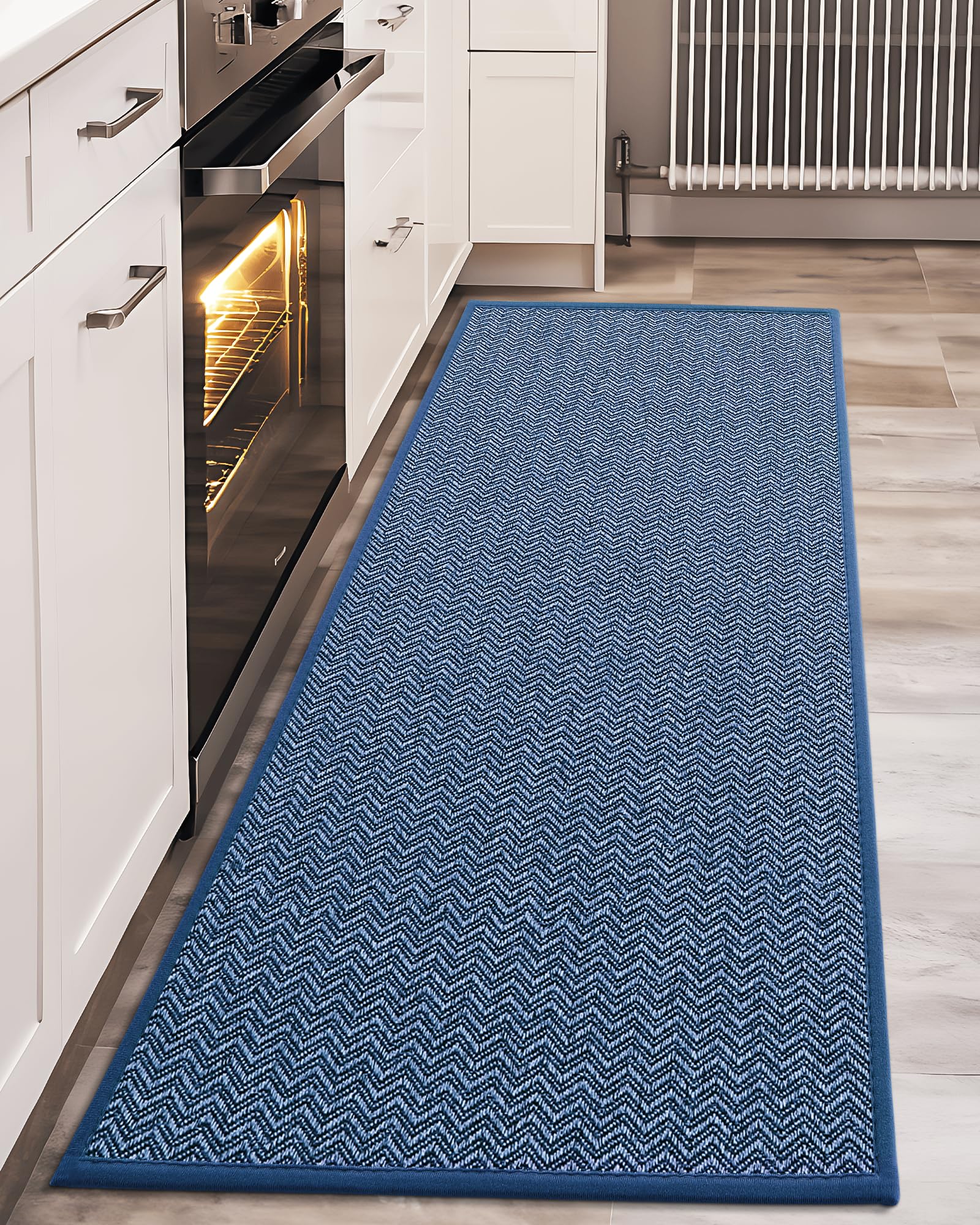 Tappeto Cucina In Diatomite - 120x45cm, Antiscivolo, Assorbente, Lavabile, Blu - Foto 6