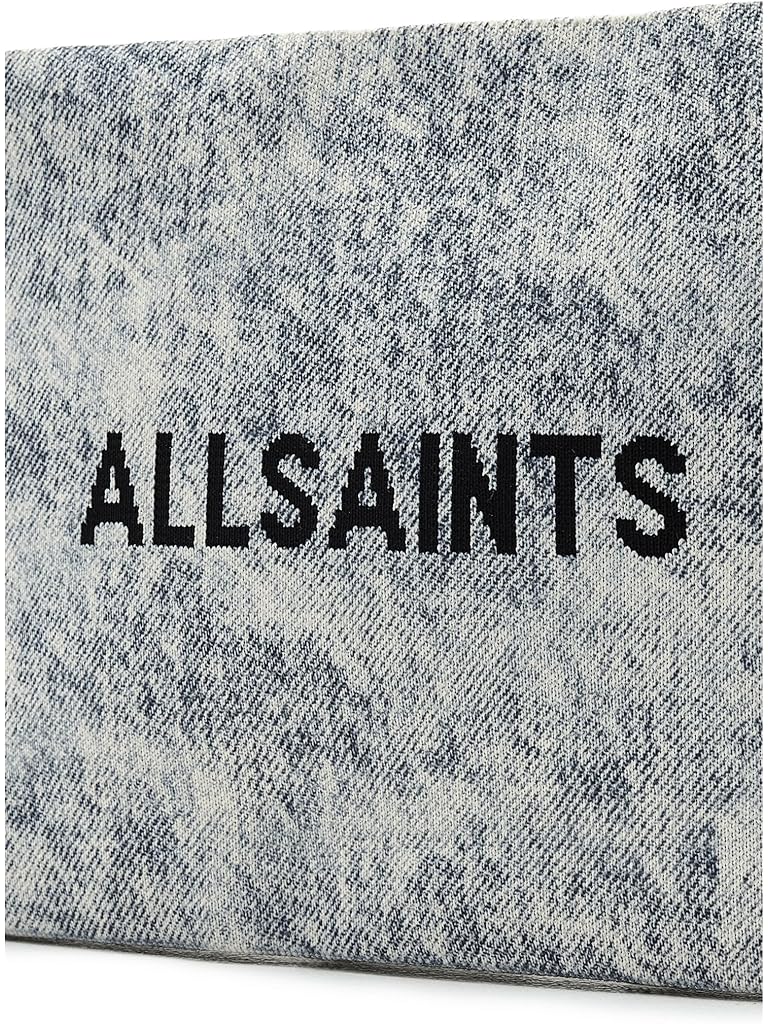 Gray AllSaints Izzy Denim Clutch