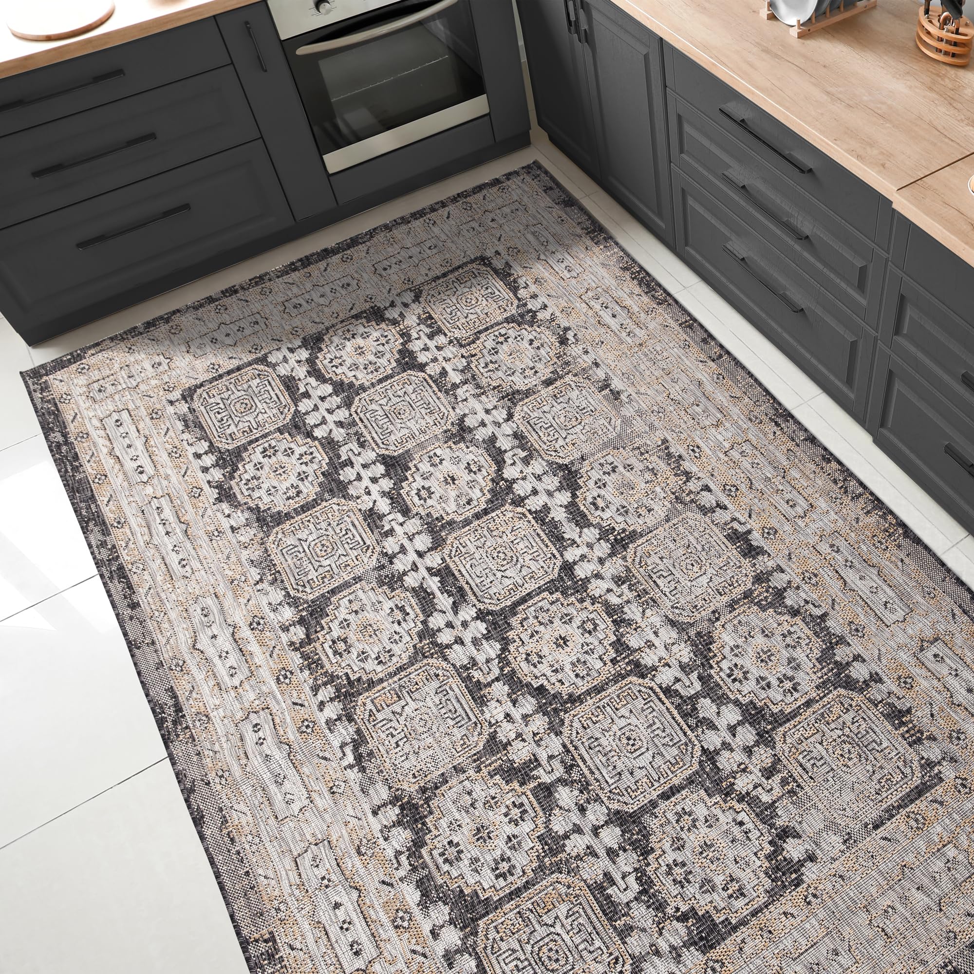 Keen Home Design Modern Outdoor Rug 8x10 Washable Indoor/Outdoor Rug