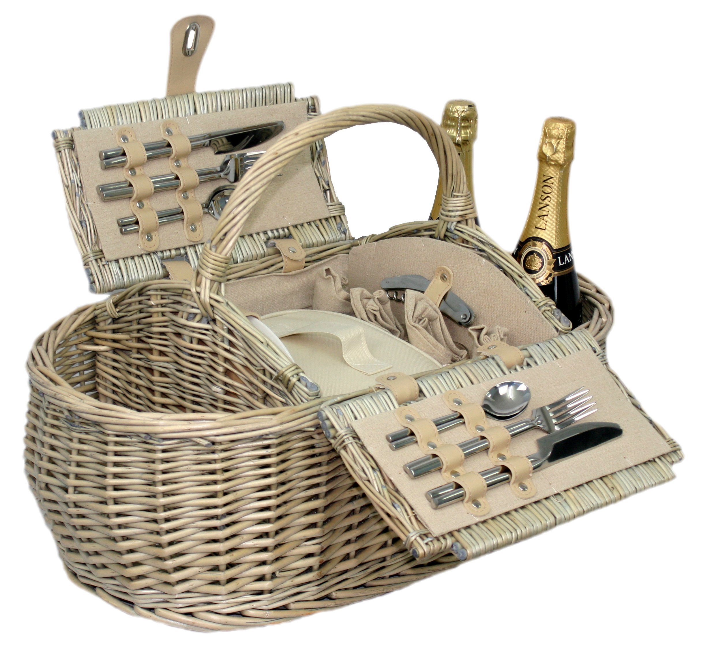 Red Hamper FH030 4-osobowy kosz piknikowy na łódź, brązowy, 27 x 59 x 29 cm