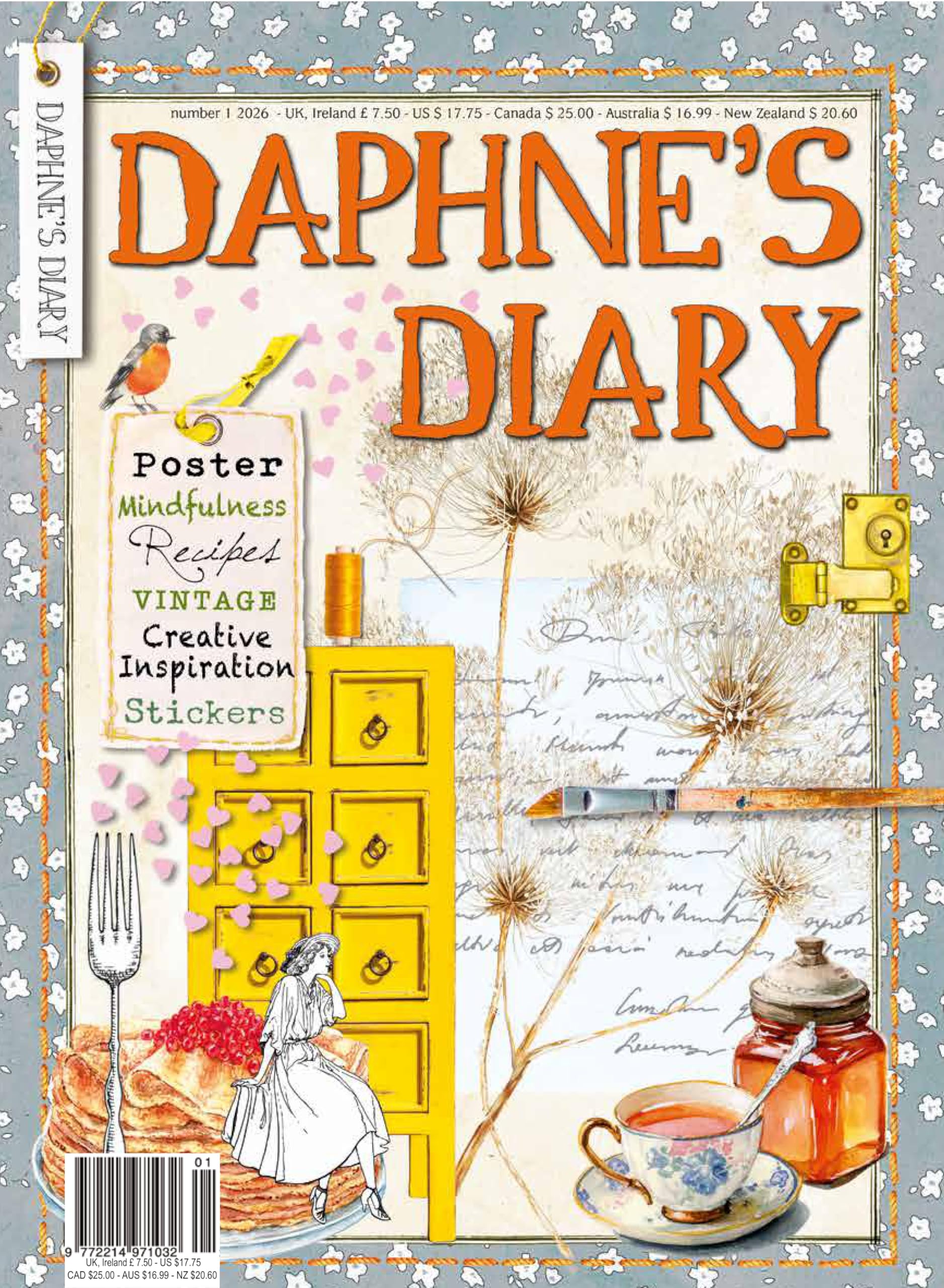 Daphne's Diary Magazine #1 2026 | Creative Magazine | Full of Creative Inspiration Around Journaling, Mindfulness, Drawing, Cooking & Travel | 128 Pages Large Format