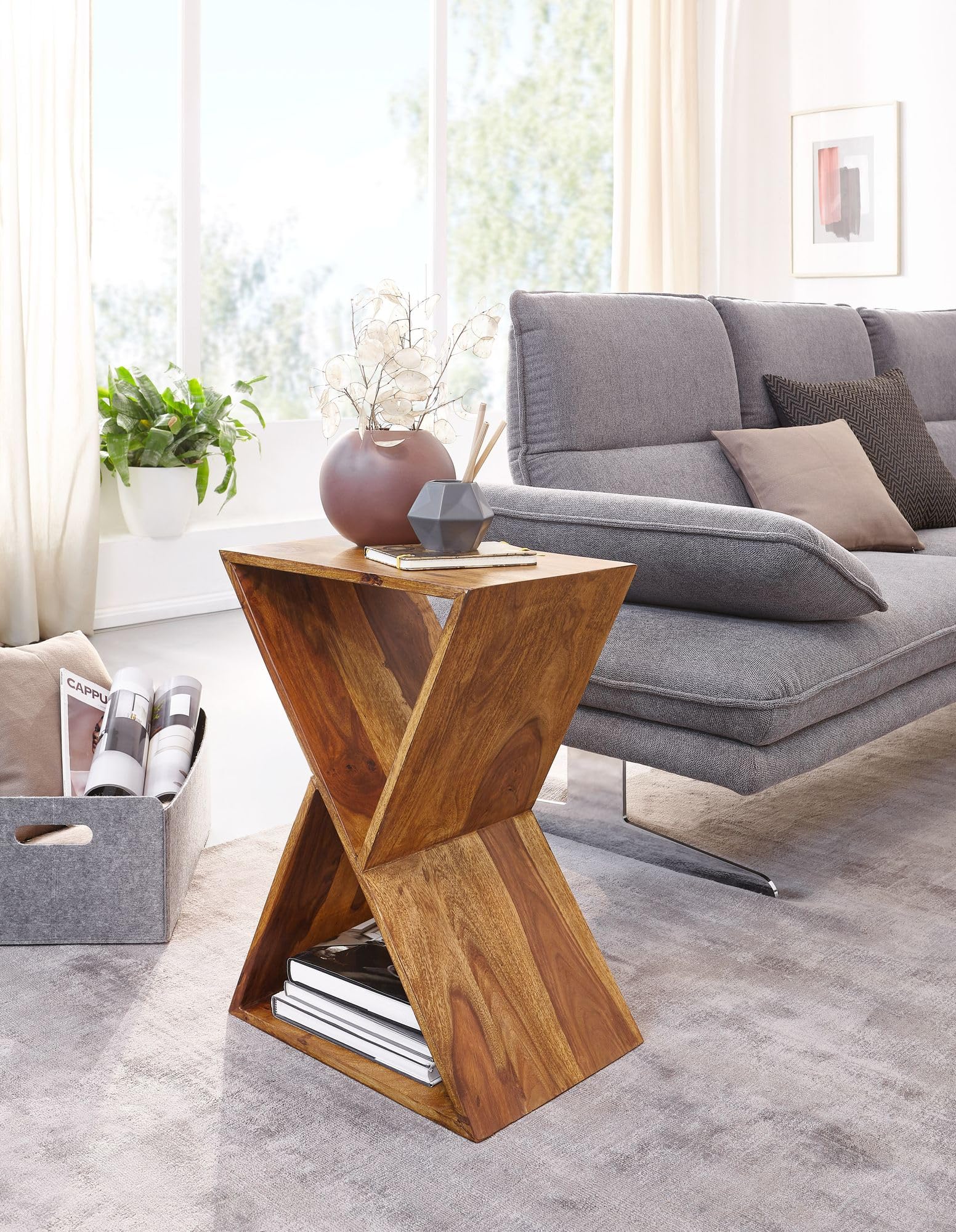 Excellent Houseware Serveerplank met 3 tapas schaaltjes - hout - 25 x