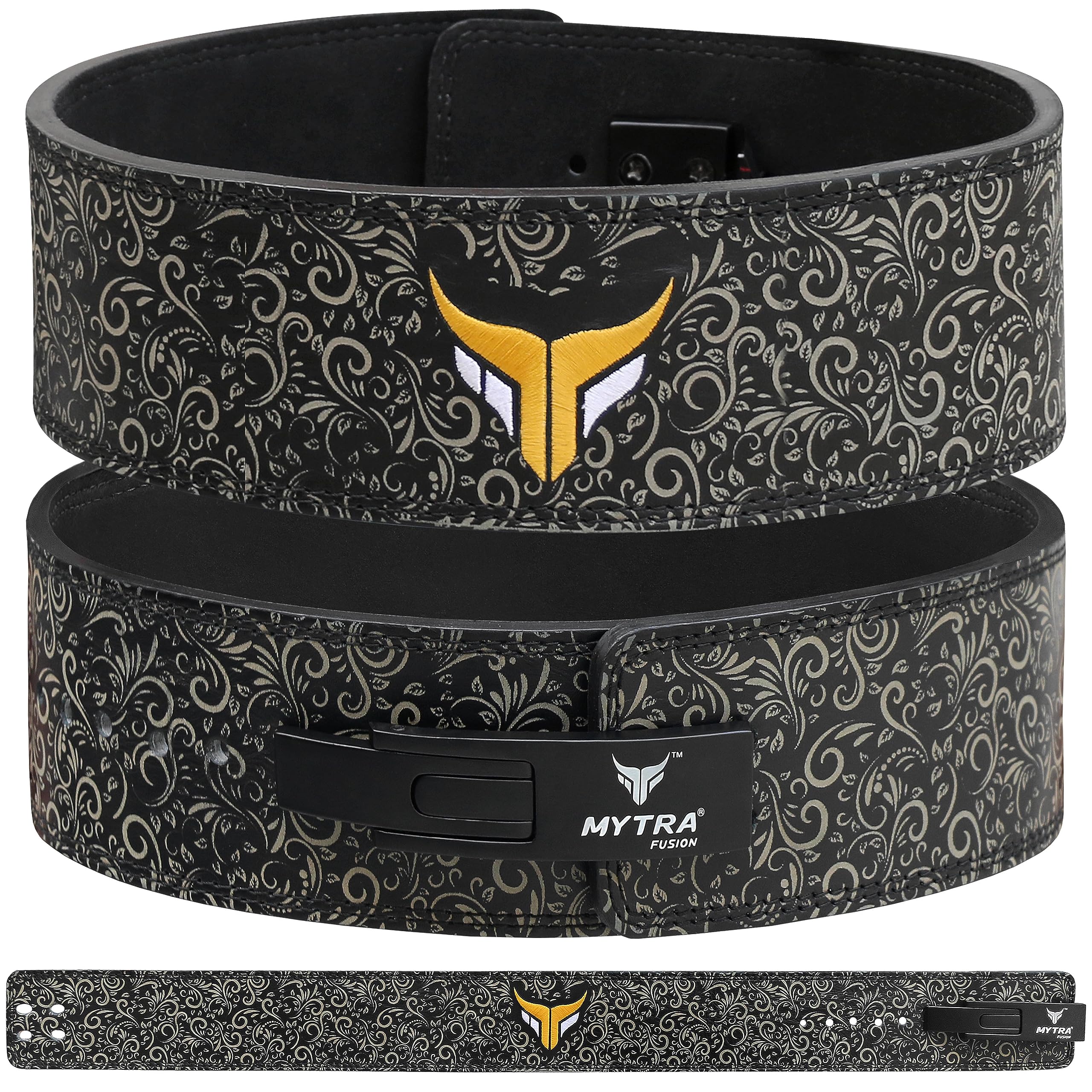 Mytra Fusion cintura palestra con fibbia cintura powerlifting per Palestra, Fitness, Allenamento, donna & cintura palestra uomo