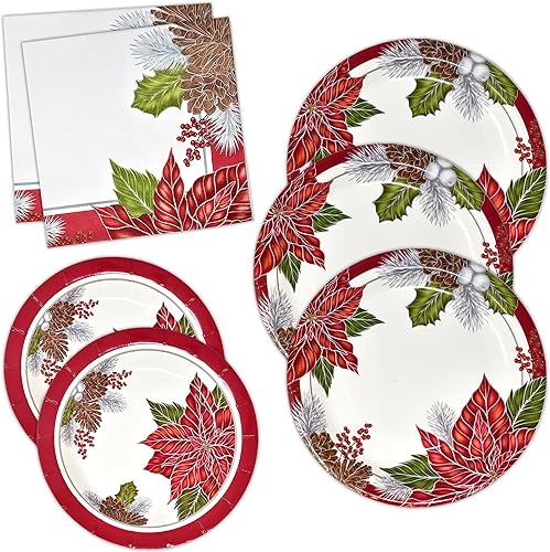 Gift Boutique Juego de platos y servilletas que sirve 50 incluye 50 platos llanos de papel, 50 platos de postre y 50 servilletas de almuerzo para