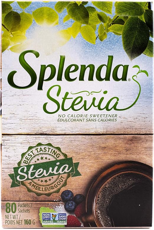SPLENDA Stevia Sweetener Packets, 80ct Zero Calorie Stevia Sweetener