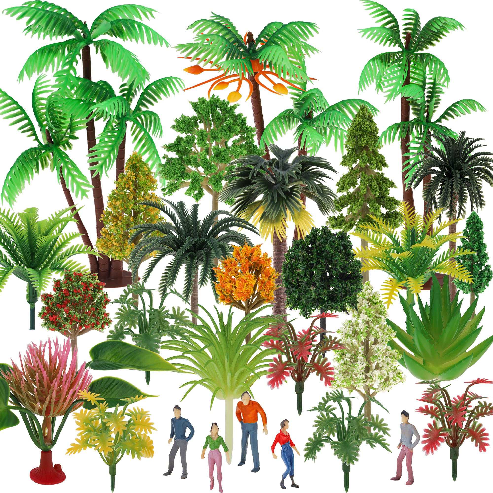 Kepfire 30Pcs Mini Model Trees,Plastic Miniature Trees for Crafts Diorama