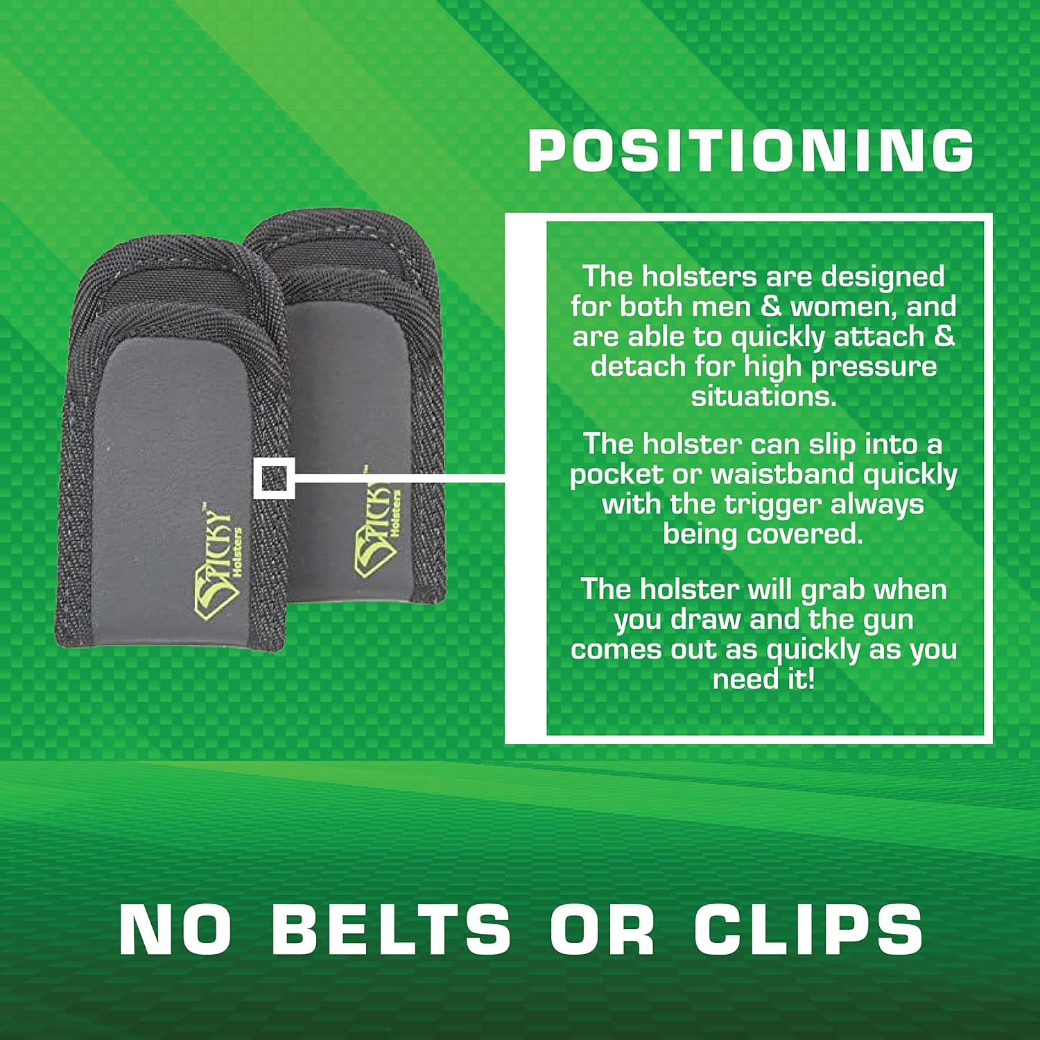 Sticky Holsters Mag Sleeve for Men and Women- Concealed Carry Magazine Holster for Extra Ammo and Accessories - 2 Pack, Black - for IWB or Pocket Carry