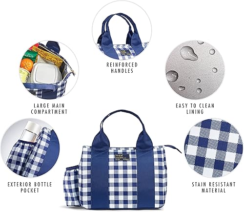 Miniatura 2 de Fit & Fresh Sanibel - Bolsa de almuerzo aislada para adultos con bolsa lateral y asas de transporte, kit completo de almuerzo incluye 2 recipientes,