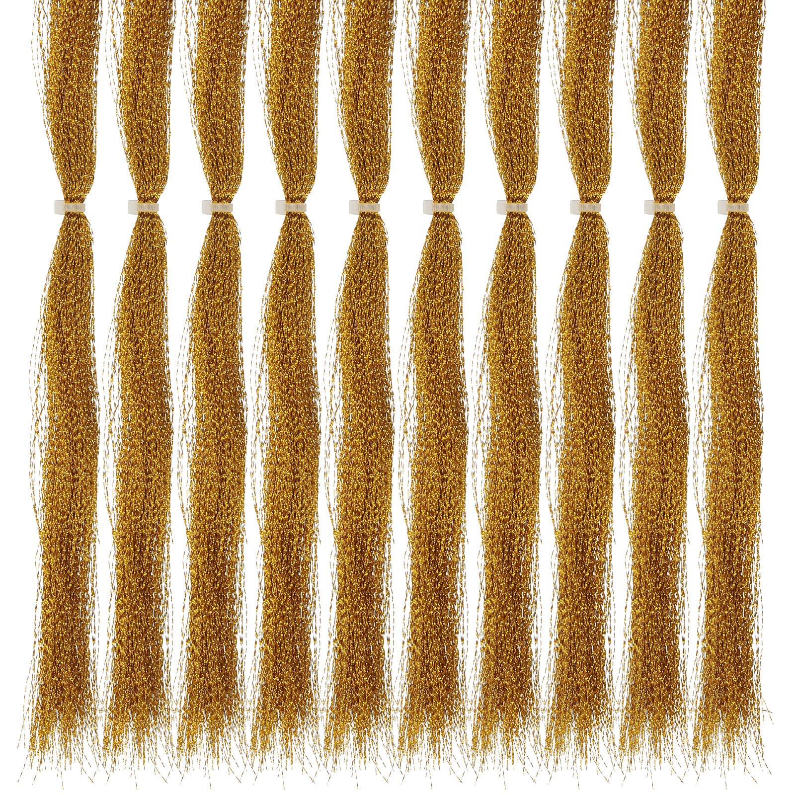 PATIKIL Crystal Flash Fly Fishing Line, 10 Pack Sparkle Fly Tying Material Kit Holographic Dry Flies Thread Supplies for Making Fishing Hook Lure Flies, Gold