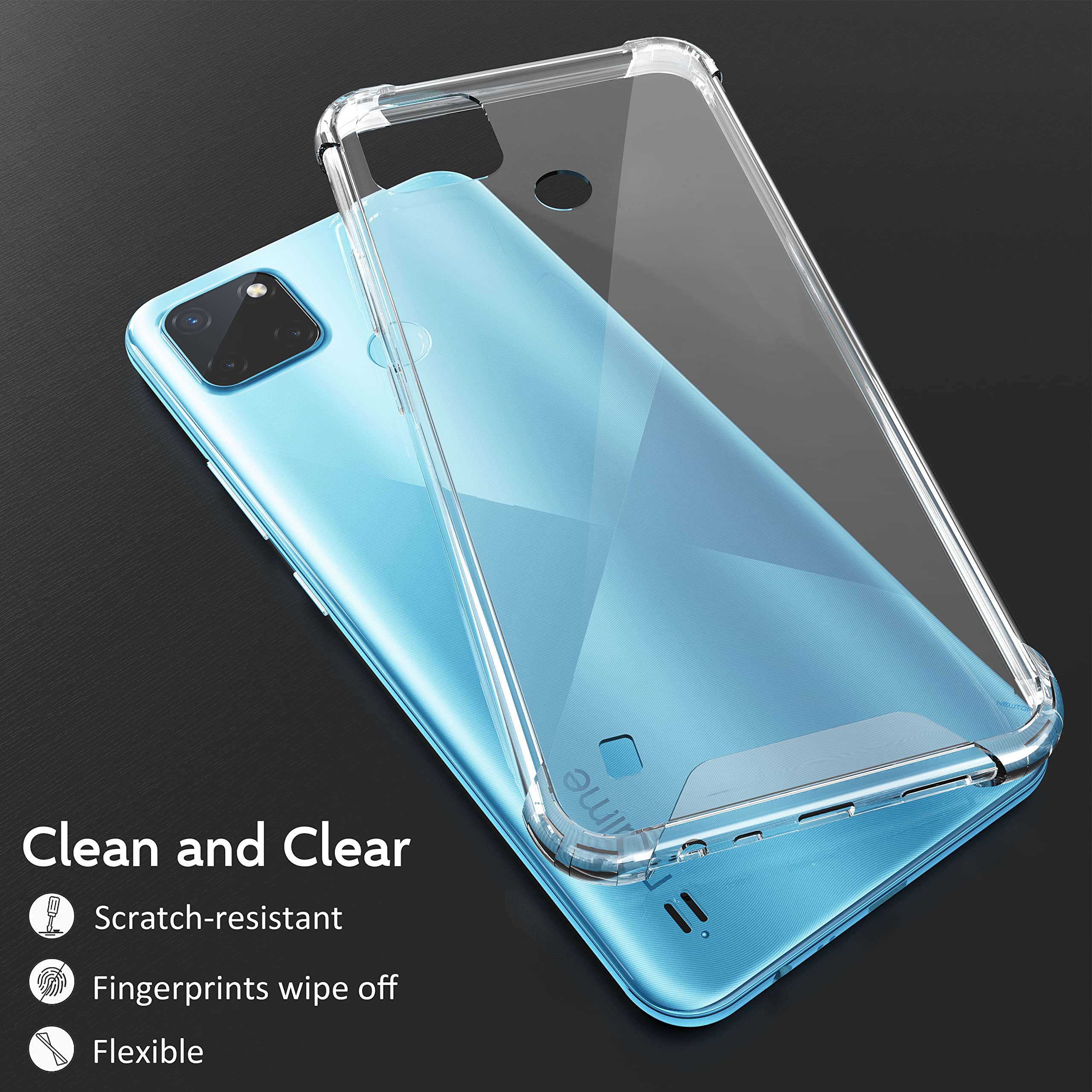 Custodia N NEWTOP Per Realme C21 – Cover Trasparente In TPU Morbido, Anti Graffio, Sottile E Flessibile, Protezione Posteriore - 3