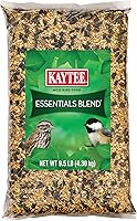 Kaytee Essentials Wild Bird Seed Blend with Black Oil Sunflower, Cracked Corn & Millet - Attracts Cardinals, Finches, Chickadees - 9.5 lbs No Milo