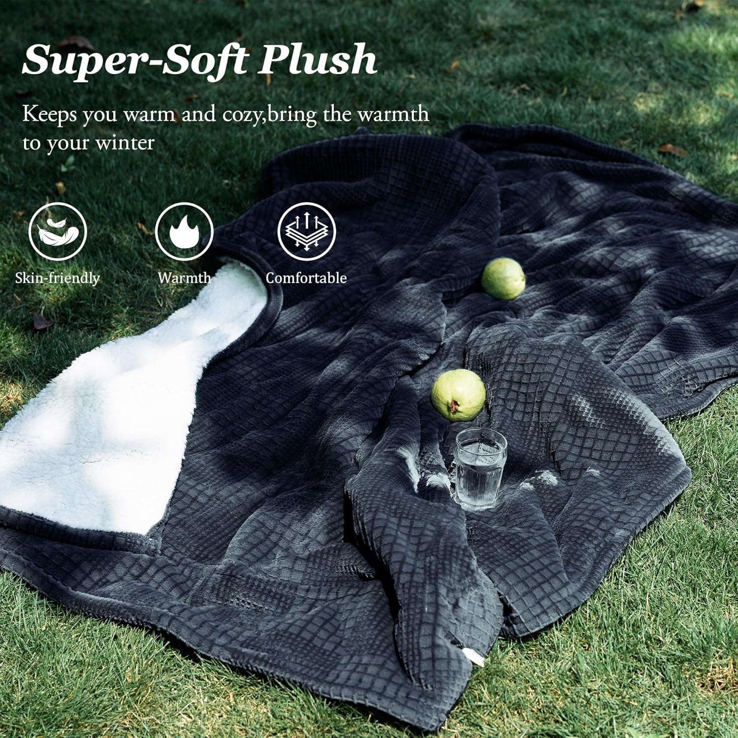 Heated Blanket Electric Blanket Throw 50''X60''-Heating Blanket with 9 Heat Settings-2-10 Hours Auto Off,ETL Certified,Machine Washable (Black) - Image 5