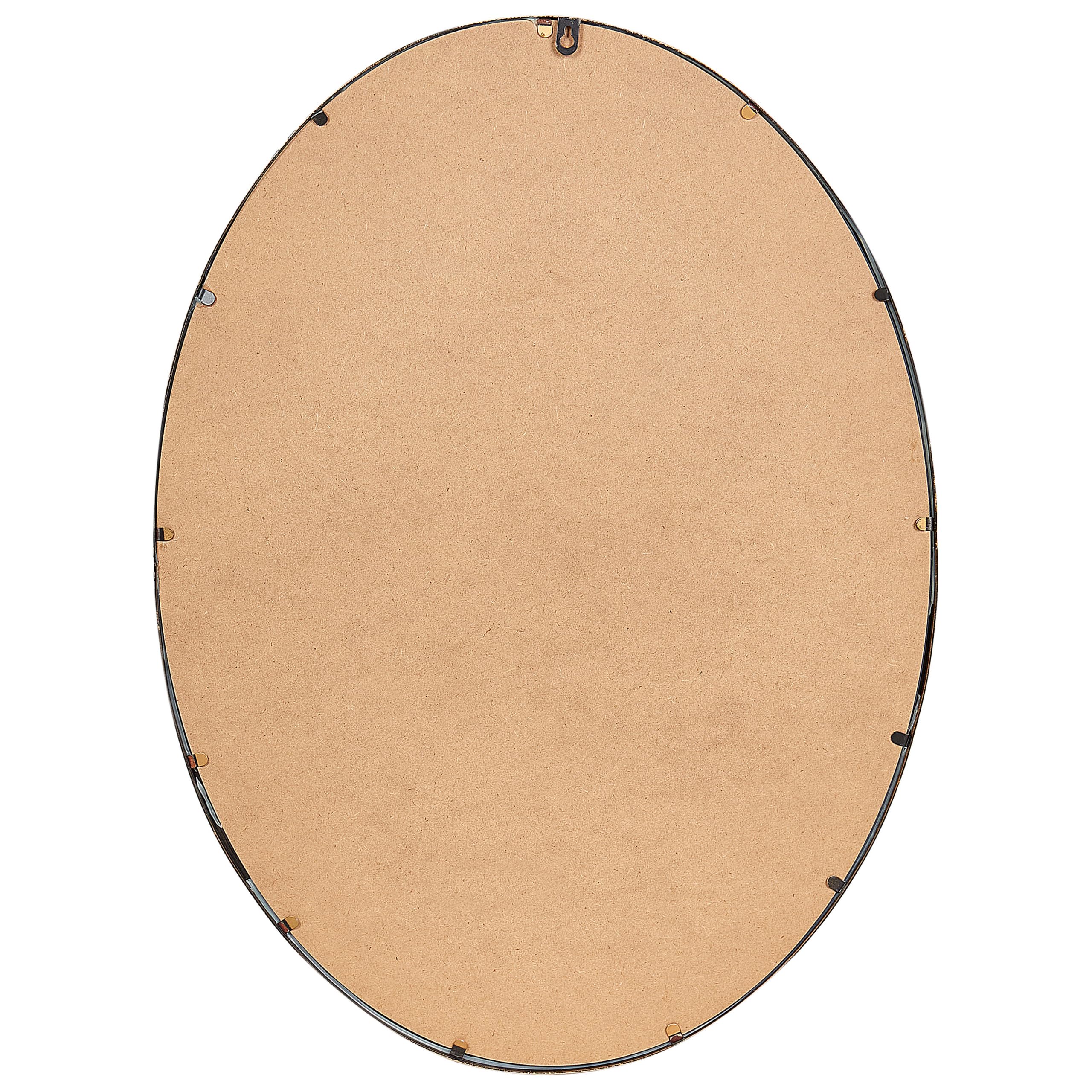 Espejo de pared dorado 83 x 57 cm marco adornado ovalado decorativo Ouvea